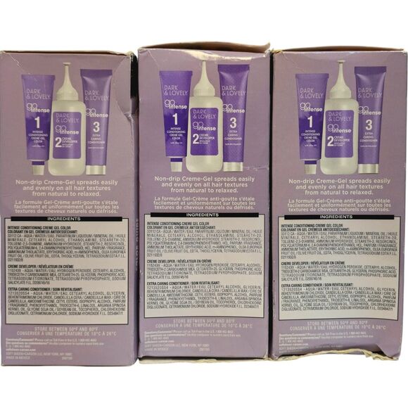 Lot Of 3 Dark And Lovely 1 Super Black Go Intense Ultra Vibrant Hair Color Dye - Picture 2 of 10